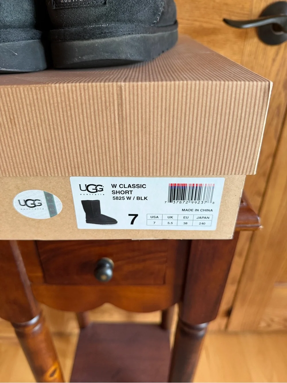 UGG Women’s Classic Short Boots in Black Suede